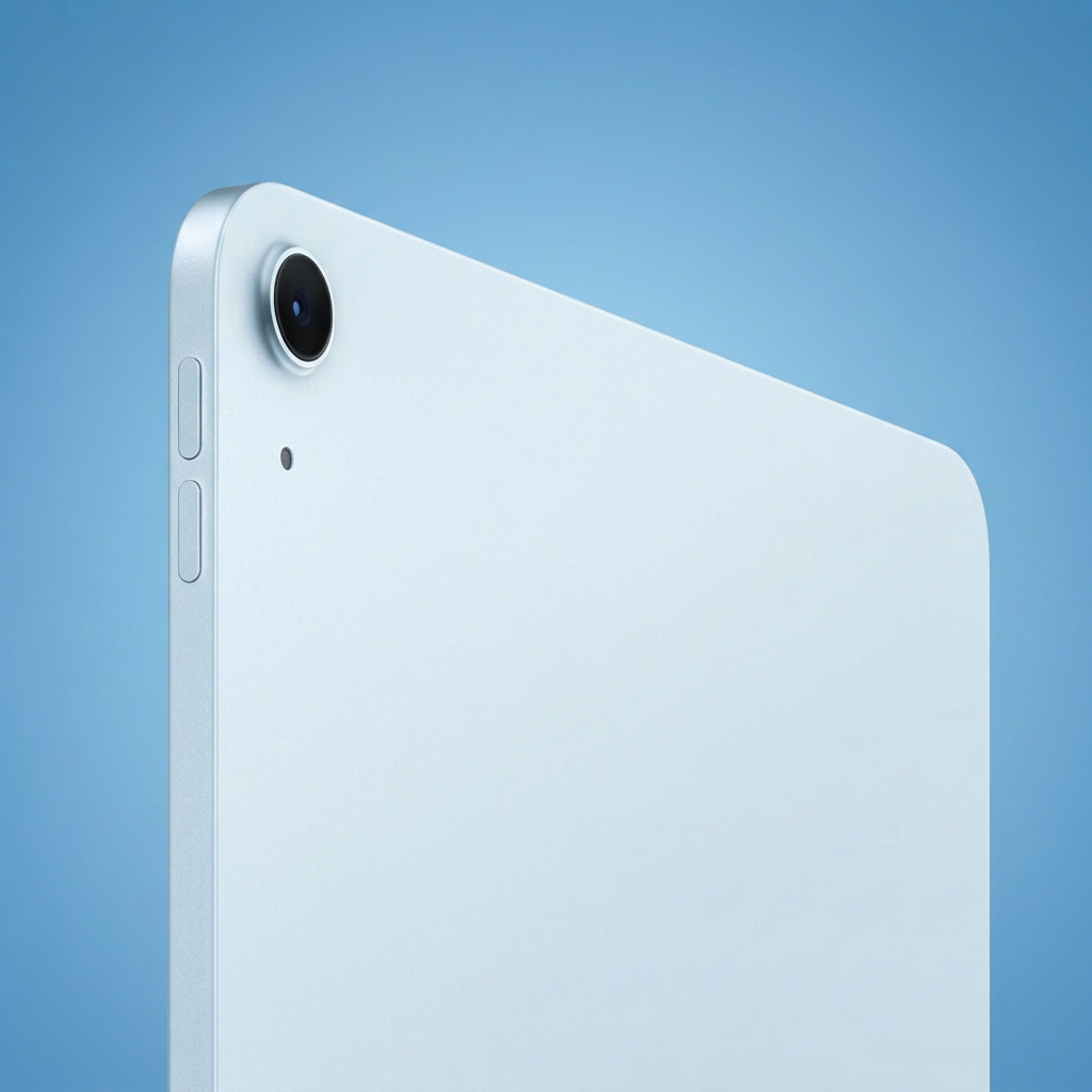Blue iPad Air camera detail
