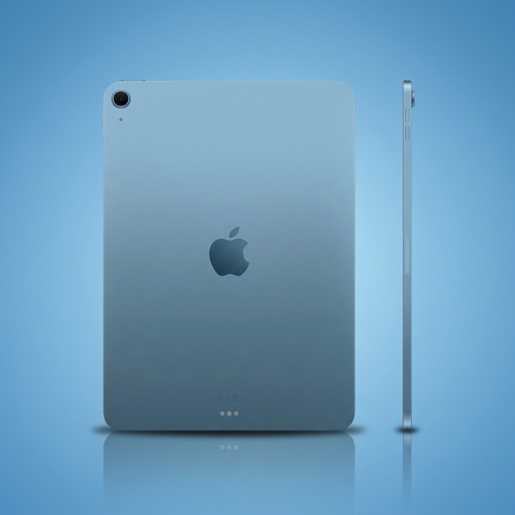Blue iPad Air rear and side view